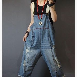 YESNO P60 WOMENS JEANS CROPPED PANTS OVERALL JUMPSUIT